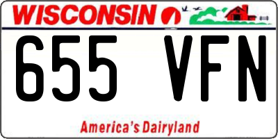 WI license plate 655VFN
