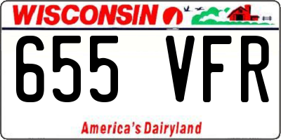 WI license plate 655VFR