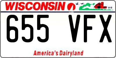 WI license plate 655VFX