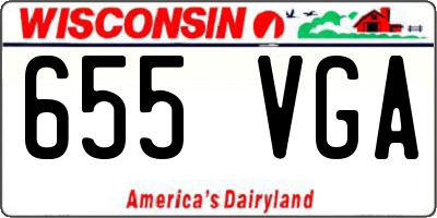 WI license plate 655VGA