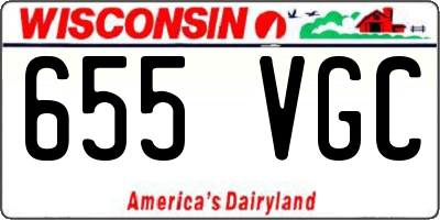 WI license plate 655VGC