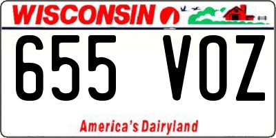 WI license plate 655VOZ