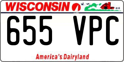 WI license plate 655VPC