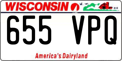 WI license plate 655VPQ