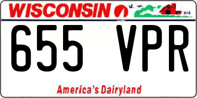 WI license plate 655VPR