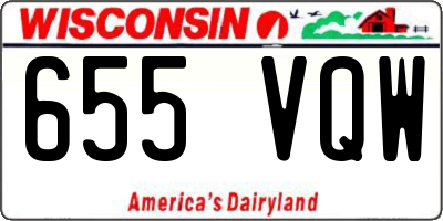 WI license plate 655VQW