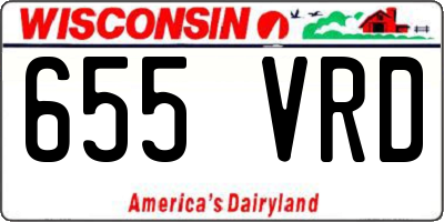 WI license plate 655VRD
