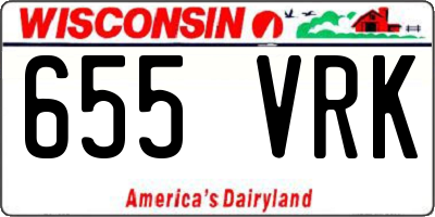 WI license plate 655VRK