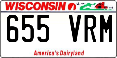 WI license plate 655VRM