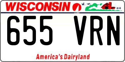 WI license plate 655VRN