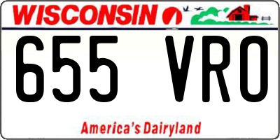 WI license plate 655VRO