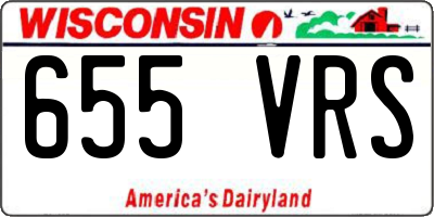WI license plate 655VRS
