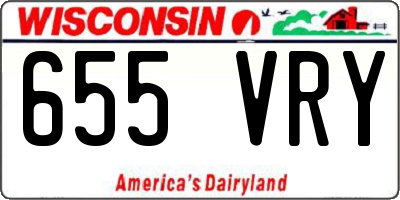 WI license plate 655VRY