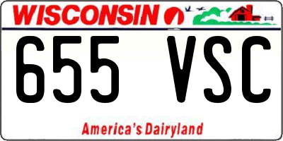 WI license plate 655VSC
