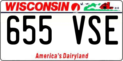 WI license plate 655VSE