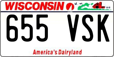 WI license plate 655VSK