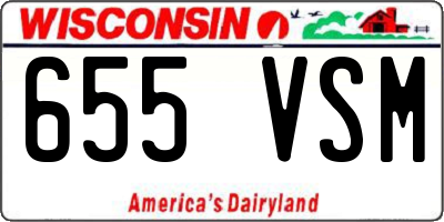 WI license plate 655VSM