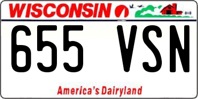 WI license plate 655VSN
