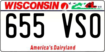 WI license plate 655VSO