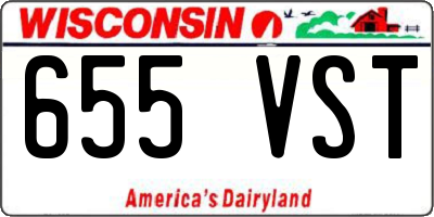WI license plate 655VST