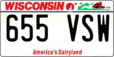 WI license plate 655VSW
