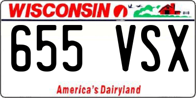 WI license plate 655VSX