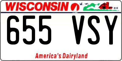 WI license plate 655VSY