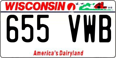 WI license plate 655VWB