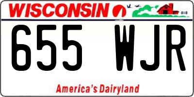 WI license plate 655WJR