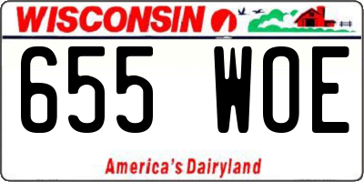 WI license plate 655WOE