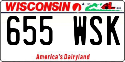 WI license plate 655WSK