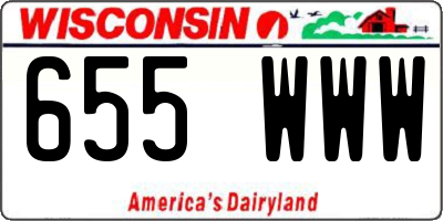 WI license plate 655WWW