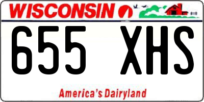 WI license plate 655XHS