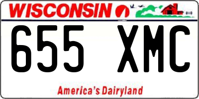 WI license plate 655XMC