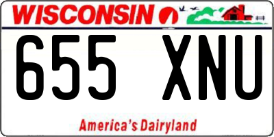 WI license plate 655XNU
