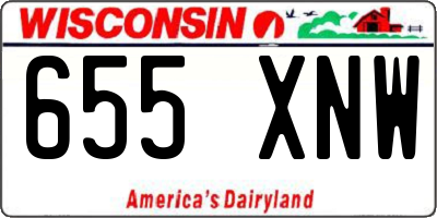 WI license plate 655XNW