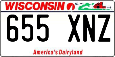 WI license plate 655XNZ