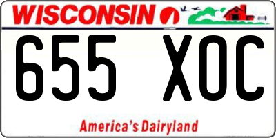 WI license plate 655XOC