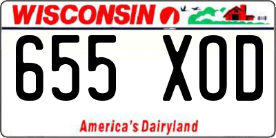 WI license plate 655XOD