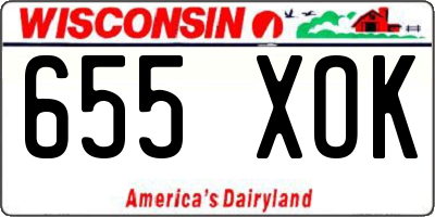 WI license plate 655XOK