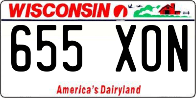 WI license plate 655XON