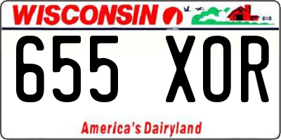 WI license plate 655XOR