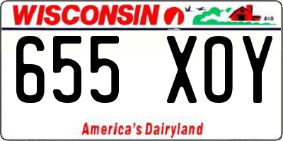WI license plate 655XOY