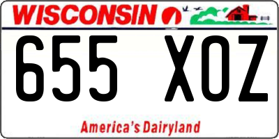 WI license plate 655XOZ