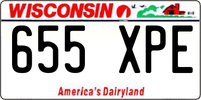 WI license plate 655XPE