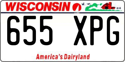 WI license plate 655XPG