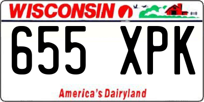 WI license plate 655XPK