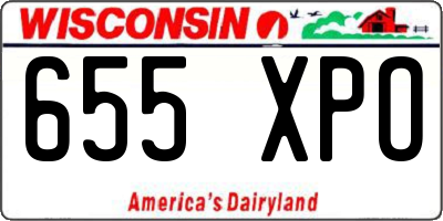 WI license plate 655XPO