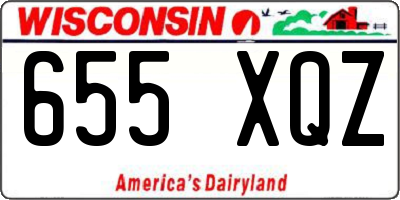 WI license plate 655XQZ