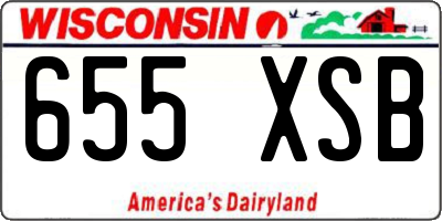 WI license plate 655XSB